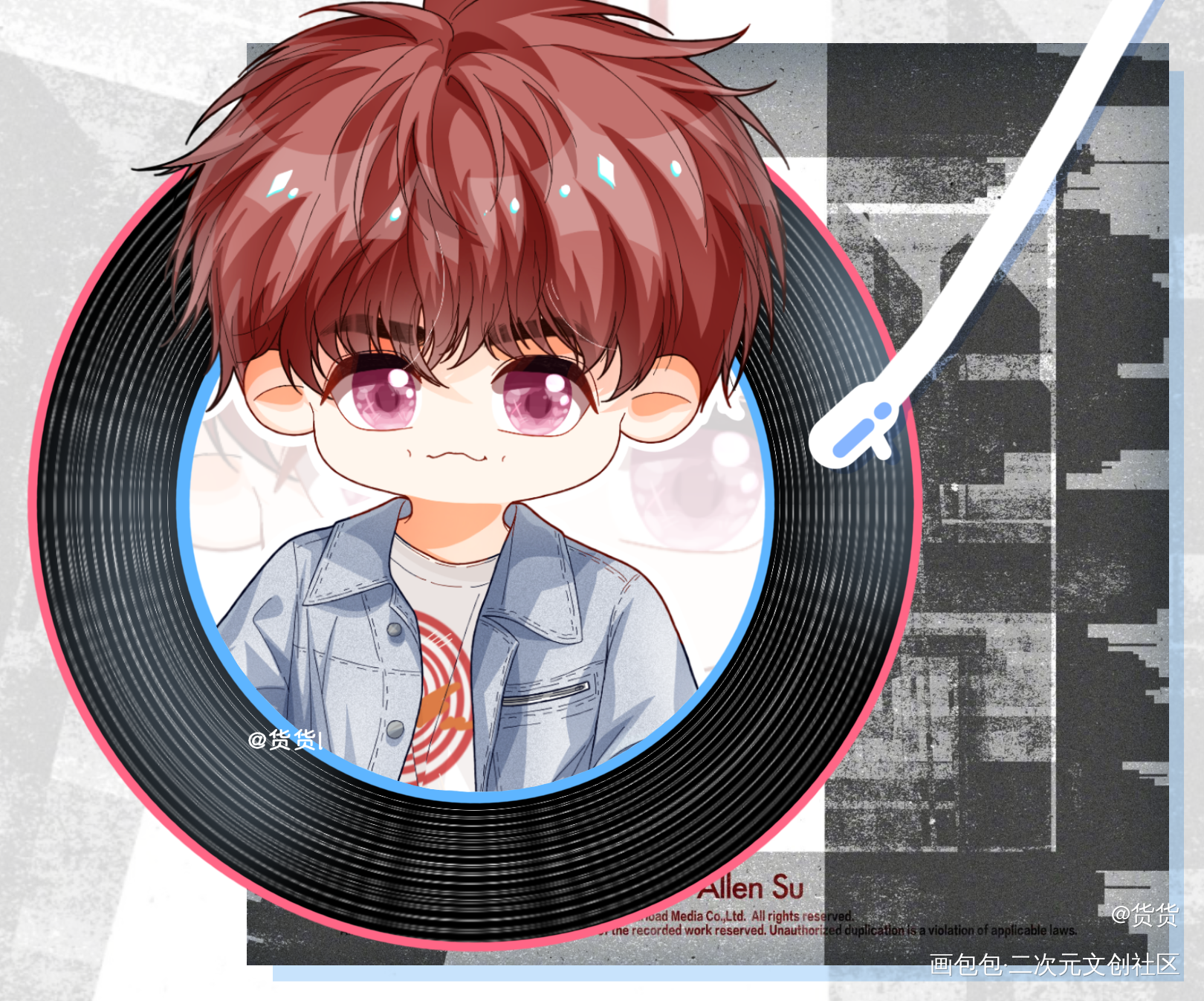 _摸鱼页人物练习Q版绘画作品