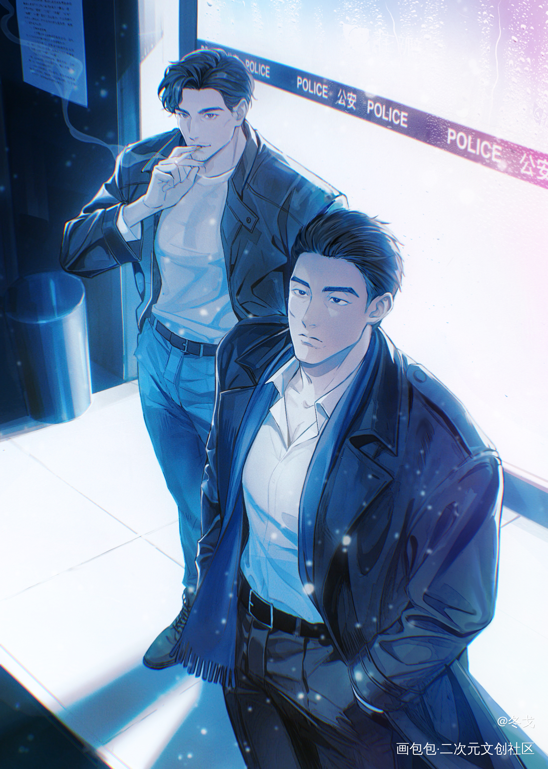细雪 关周情人节快乐😘_白夜追凶绘画作品