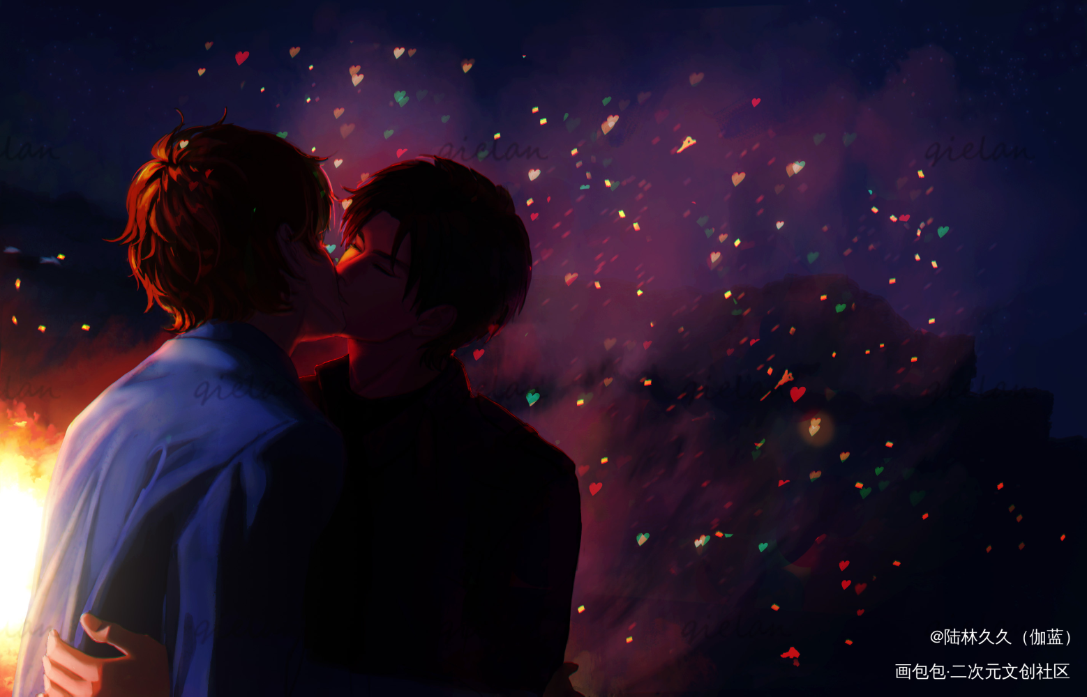 新年快乐_残次品向全世界安利陆必行林静恒陆林嗑cp绘画作品